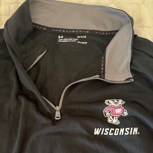 Under Armour Black Wisconsin Quarter-Zip Pullover